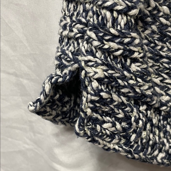 J. Jill Soft & Relaxed Cream, Navy & Light Blue Vertical Striped Texture Sweater - Picture 5 of 9